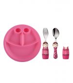 Eat4Fun - เซตจานและช้อนส้อมเด็กรุ่น DUOs ลายนักบัลเลต์ Ballerina
