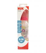 NUK ขวดนม CLASSIC 240มล. 6-18 m. แพ็คเดี่ยว (สีชมพู)