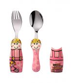 Eat4Fun - ช้อนส้อมเด็กรุ่น DUOs ลายเด็กผู้หญิง Pink Girl
