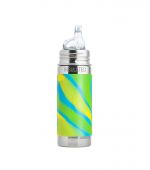 Pura, ขวดน้ำหัดดื่มเก็บความร้อนและความเย็น Stainless Steel,9oz/260ml,Aqua Swirl Sleeve