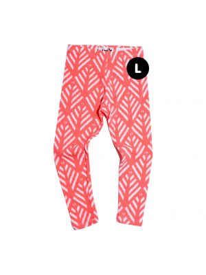 LEEYA - กางเกงเลคกิ้งขายาว สีส้มลายขาว ไซส์ L