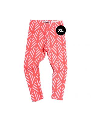 LEEYA - กางเกงเลคกิ้งขายาว สีส้มลายขาว ไซส์ XL