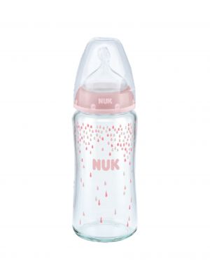 NUK ขวดนมแก้ว FC+ 240ml. S1 M PINK