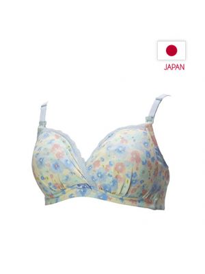 Rose Madame, เสื้อชั้นในให้นม,รุ่น Stress-Free Wireless Bra - Blue Flora,ไซส์ M ,จัดส่งสินค้าทุกวันจันทร์/พุธ/ศุกร์