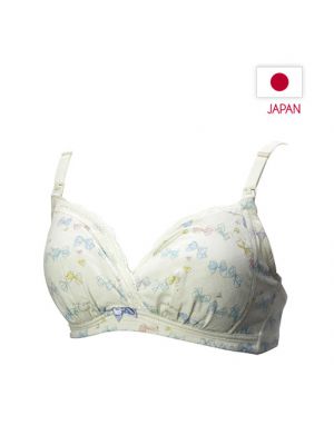 Rose Madame, เสื้อชั้นในให้นม,รุ่น Stress-Free Wireless Bra - Cream Ribbon,ไซส์ M ,จัดส่งสินค้าทุกวันจันทร์/พุธ/ศุกร์