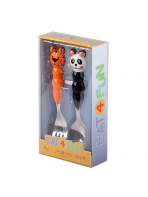 Eat4Fun - ช้อนส้อมเด็กรุ่น Animos ลายเสือกับหมีแพนด้า Tiger&Panda