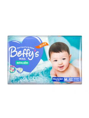 ฺBeffys , เอ็กตร้าสลิม,เทป,ไซส์ M,จำนวน 186 ชิ้น/3ห่อ/1ลัง