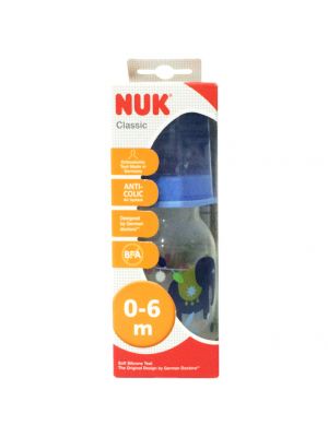 NUK ขวดนม CLASSIC 110 มล.0-6 m. แพ็คเดี่ยว (สีน้ำเงิน)