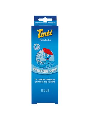 Tinti - สบู่ระบายหน้าและตัวสีฟ้า