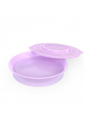 Twistshake Plate จานพร้อมฝาปิด 6+m Purple