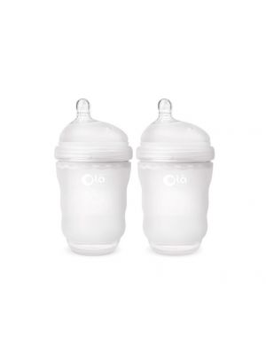 Olababy - แพ็คคู่ขวดนมซิลิโคน GentleBottle ขนาด 8 ออนซ์ สีใส