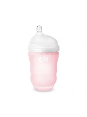 Olababy - ขวดนมซิลิโคน GentleBottle ขนาด 8 ออนซ์ สีชมพู แพ็คเดี่ยว