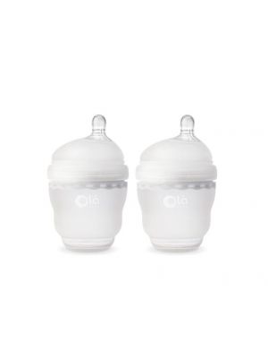 Olababy - แพ็คคู่ขวดนมซิลิโคน GentleBottle ขนาด 4 ออนซ์ สีใส