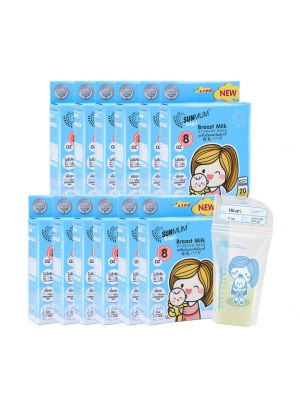 SUNMUM, ถุงเก็บน้ำนมแม่ซันมัม บลู ,8 ออนซ์ ,12 กล่อง (240 ใบ)