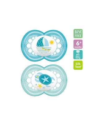 MAM Original จุกหลอกแพ็คคู่ 6+ เดือน สี Lightblue