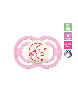 MAM จุกนมหลอก เพอร์เฟค ไนท์ 6 เดือน ชิ้นเดียว รุ่น 6+months สี pink