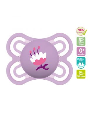 MAM จุกนมหลอก เพอร์เฟค 0-6 เดือน ชิ้นเดียว รุ่น 0-6 months สี purple