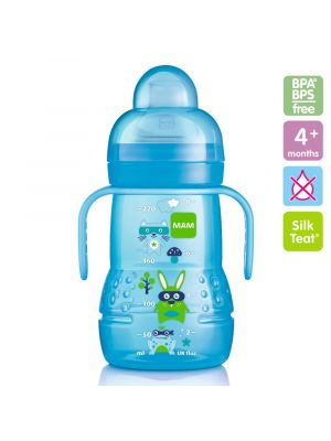 MAM ขวดหัดดื่ม พร้อมมือจับ 8oz รุ่น 220ml สี lightblue