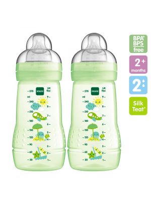 MAM ขวดนม 9.5 oz (จุกไซส์ 2) แพ็คคู่ รุ่น 270ml สี green