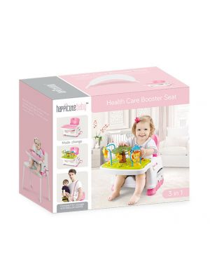 BABY’N GOODS - เก้าอี้ทานอาหารแบบพกพา 3 in 1 พร้อมถาดของเล่น,สีชมพู