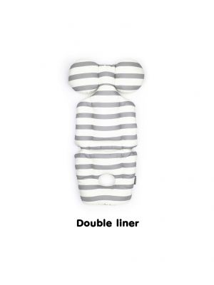 Bebenuvo - Double liner เบาะรองรถเข็น คาร์ซีทแบบหนา สีขาวเทา