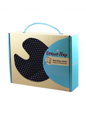 Beanie Nap - ผ้าคลุมให้นมคลุมหลัง Navy Blue Dots รุ่น Free Size