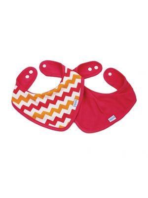 Bumkins - ผ้ากันเปื้อนแบบกันน้ำ รุ่น Bandana Bib สี Orange + สี Orange Chevron (2 ชิ้น)