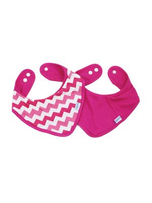 Bumkins - ผ้ากันเปื้อนแบบกันน้ำ รุ่น Bandana Bib สี Pink + สี Pink Chevron (2 ชิ้น)