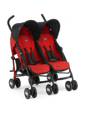 Chicco -  รถเข็นเด็กแฝด Chicco Echo Twin Stroller - Garnet