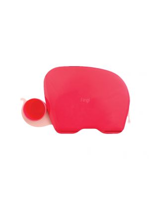Firgi - ถาดใส่อาหารเด็ก Elephant, Coral Red