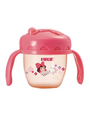 Farlin,ถ้วยหัดดื่ม Learner cup ขนาด 140 ml สีชมพู รุ่น FL-TOPAG10012