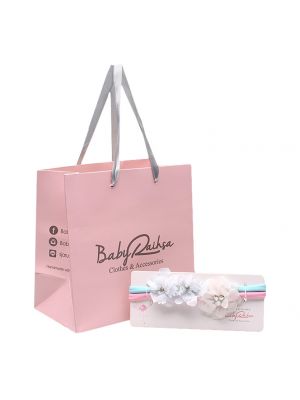 Babyraihsa - ยางรัดผมรูปดอกไม้ สีชมพู,ฟ้า