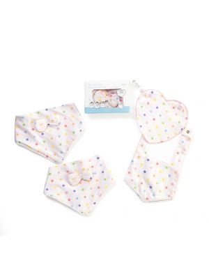 Iflin baby, เซ็ทผ้ากันน้ำลายใยไผ่ สีชมพู