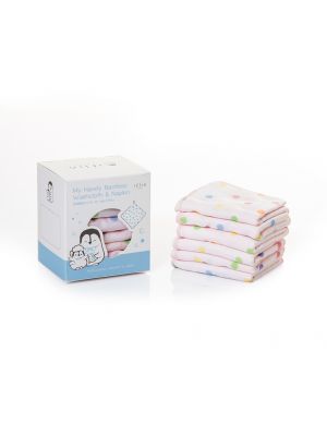 Iflin baby, ผ้าเช็ดปากใยไผ่ สีชมพู