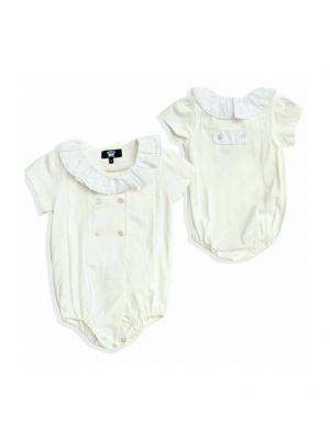 baby gigi บอดี้สูทปกระบาย สีขาว 9-12 เดือน