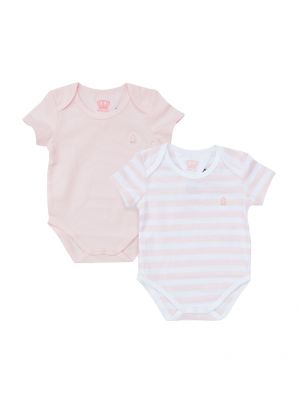 baby gigi Bd set ชมพูริ้ว/ขาว ไซส์ 6-9 เดือน