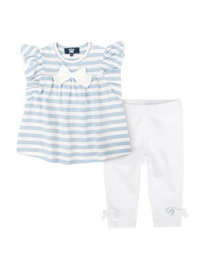 baby gigi  ชุดเสื้อกางเกง สีขาวฟ้าแดง 9-12 เดือน