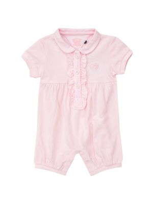 baby gigi ชุดหมีปิเก้คอระบายชมพู ไซส์ 0-3 เดือน