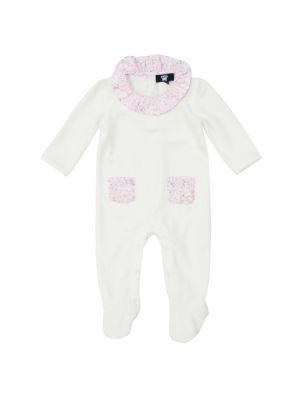 baby gigi ชุดหมีเวรัวริ้วขาวคอดอกไม้ ไซส์ 9-12 เดือน
