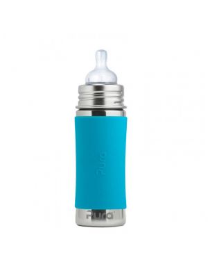 Pura, ขวดนม Stainless Steel,11oz/325ml,Aqua Sleeve