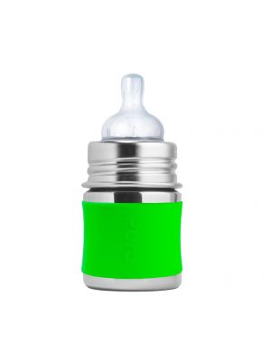 Pura, ขวดนม Stainless Steel,5oz/150ml,Green Sleeve