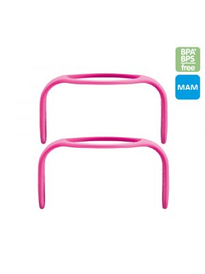MAM  มือจับขวดหัดดื่ม 2 ชิ้น รุ่น 6+months สี pink