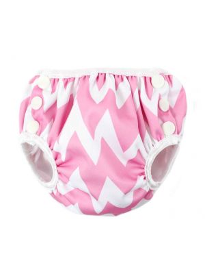Bumkins - กางเกงผ้าอ้อมว่ายน้ำ รุ่น Swim Diapers ไซต์ S ลาย Pink Chevron