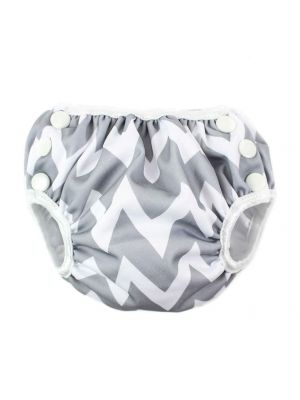 Bumkins - กางเกงผ้าอ้อมว่ายน้ำ รุ่น Swim Diapers ไซต์ S  ลาย Gray Chevron
