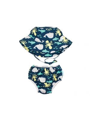 Bumkins - กางเกงผ้าอ้อมว่ายน้ำ รุ่น Swim Diapers and Hat ลาย Deep Sea ไซต์ S