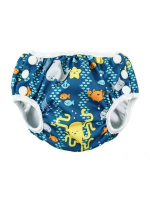Bumkins - กางเกงผ้าอ้อมว่ายน้ำ รุ่น Swim Diapers ไซต์ L ลาย Sea Friends