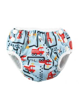 Bumkins - กางเกงผ้าอ้อมว่ายน้ำ รุ่น Swim Diapers ไซต์ L ลาย Fire Engine