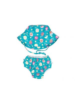 Bumkins - กางเกงผ้าอ้อมว่ายน้ำ รุ่น Swim Diapers and Hat ลาย Mermaids ไซต์ M