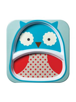 Skip Hop จานสำหรับเด็ก ดีไซน์น่ารัก Zoo Divided Plate Owl Style