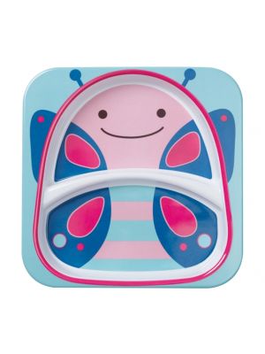 Skip Hop จานสำหรับเด็ก ดีไซน์น่ารัก Zoo Divided Plate Butterfly Style